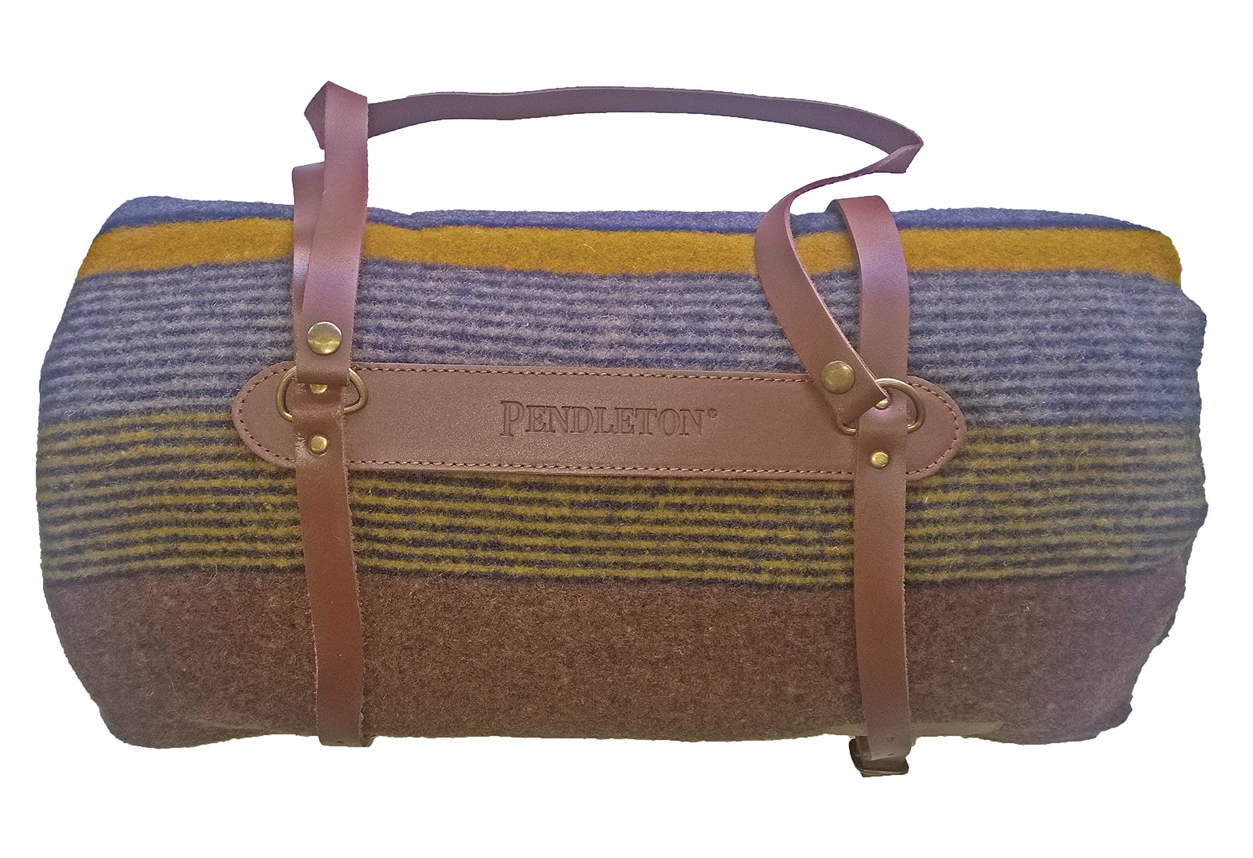 Amazon.co.jp: Pendleton ツインウール キャンプブランケット レザー